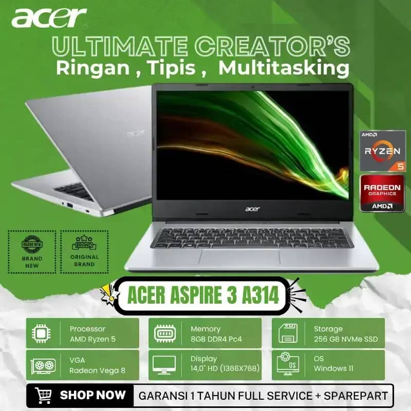 A314 Radeon Vega Laptop Promo Acer Aspire Slim A314-22-r0hr