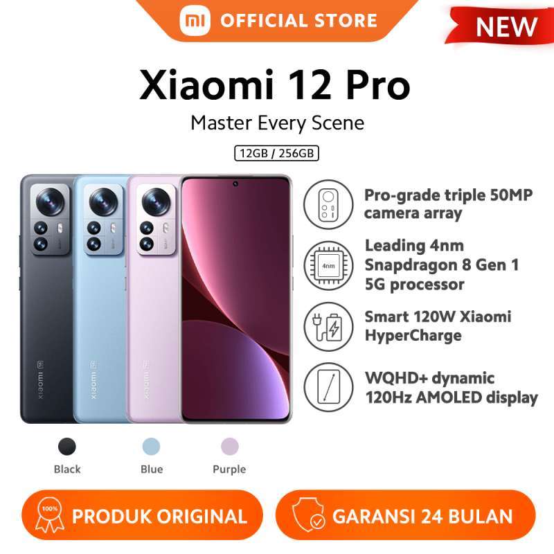  Xiaomi 12 5G + 4G LTE 256GB + 12GB Snapdragon® 8 Gen 1