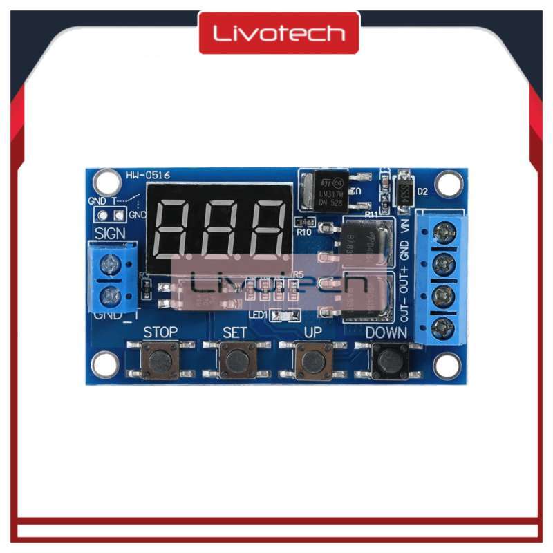 Jual Timer Delay Trigger Relay Time Digital Cycle On Off DC 12 24v Dual ...