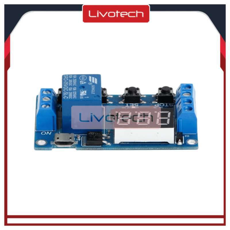 Jual Timer Delay Trigger Relay Time Digital Cycle On Off DC 12 24v Dual ...