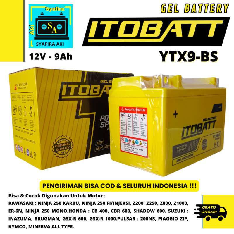 Jual Aki Motor Kawasaki Ninja Z250 Ninja Z250 Sl Ytx9a Itobatt Aki