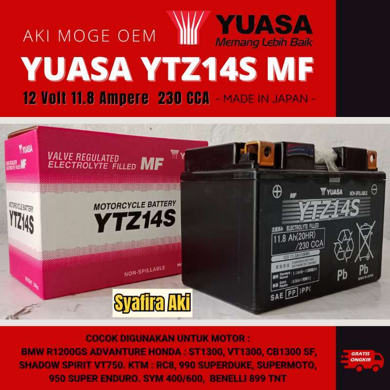 Jual Yuasa Ytz14s 11.8 Amper Made In Japan Original Di Seller