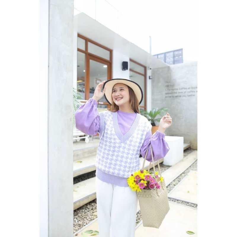 Best Seller Jennie Vest Knit Rompi Rajut Korean Style Atasan Wanita  Kekinian Rompi Vest Wanita Vest Korean Style