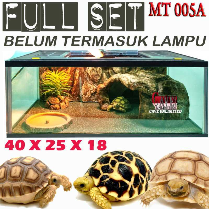 MT005A FULL SET PAKET AKSESORIS KANDANG TERRARIUM AQUARIUM KURA KURA DARAT  TERRARIUM TORTOISE SULCATA PARDALIS ALDABRA INSTAR RADIATA CHERRY