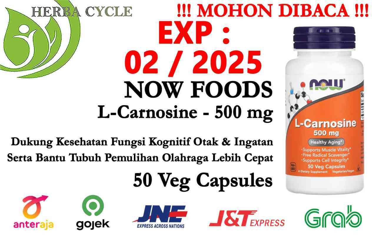 NOW Foods L-Carnosine 500 Mg - 50 Veg Capsules, Non-GMO, Kosher, GMP Quality