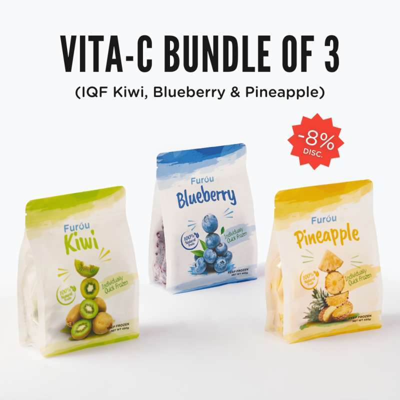 Jual Frozen Fruits (IQF) VitaC Bundle of 3 1350 gram Total di