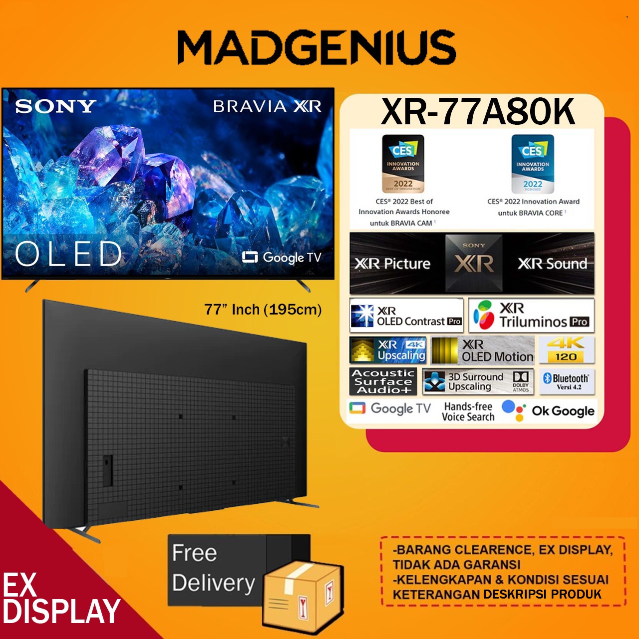 Promo SONY Oiginal XR-77A80K / XR77A80K /XR 77A80K /77A80K LED TV 77 ...