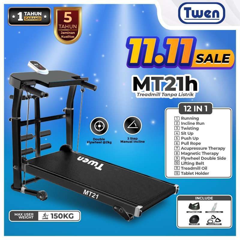 Twen Treadmill Manual Original Harga Terbaru November 2024 Blibli