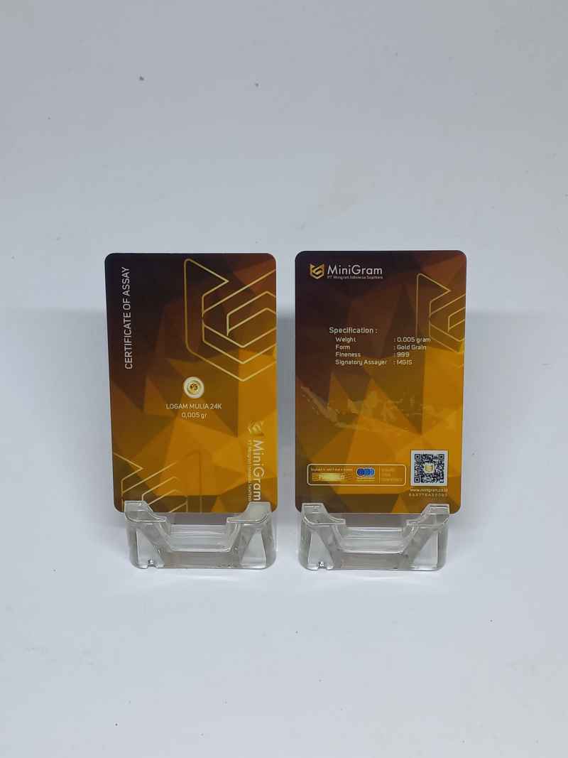 Minigram Jual Logam Mulia Minigram Emas Batangan 24 Karat Ukuran 0,005 Gram Di ...