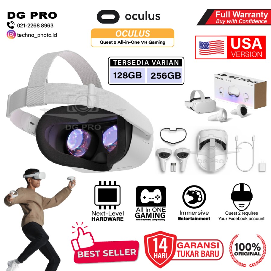 Promo Oculus Quest 2 All in One VR Gaming System Headset Original