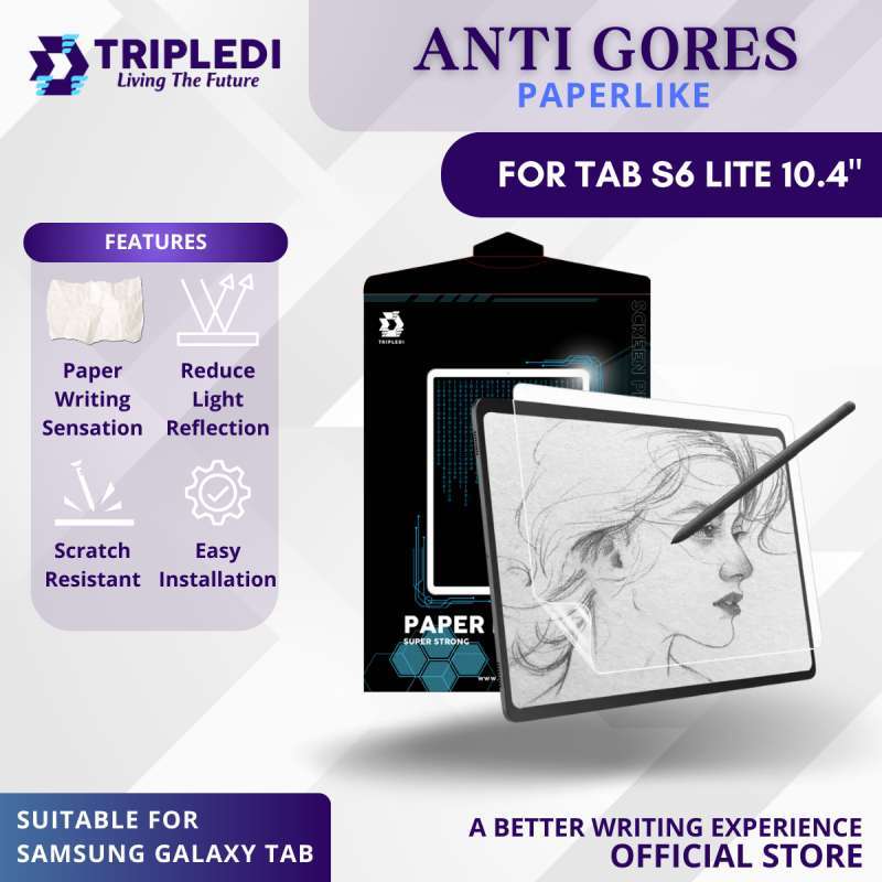 TRIPLEDI Anti Gores FIlm Samsung Galaxy Tab S6 Lite 2022 SM-P613 SM-P619  inch Paper Like PET Matte Screen Guard Anti Scratch 3H Protector