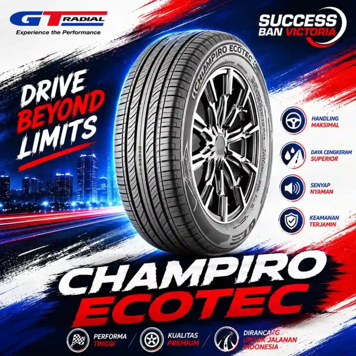 Promo Gt Radial Champiro Ecotec 175/65r14 175/65-r14 Ban Mobil