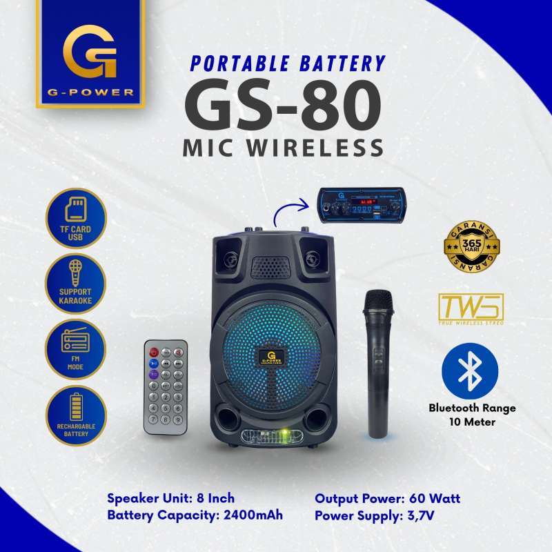 G-POWER SPEAKER GS-80 WIRELLES MULTIMEDIA SPEAKER/SPEAKER BLUETOOTH