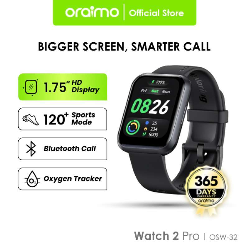 Promo Oraimo Watch 2 Pro Smartwatch 1.75'' Screen Ip68 Waterproof Osw