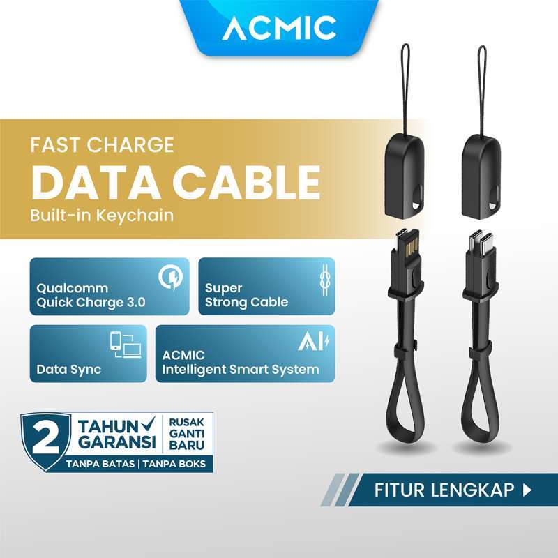 Promo Acmic Keyline Kabel Data Charger 20cm Fast Charging Lanyard