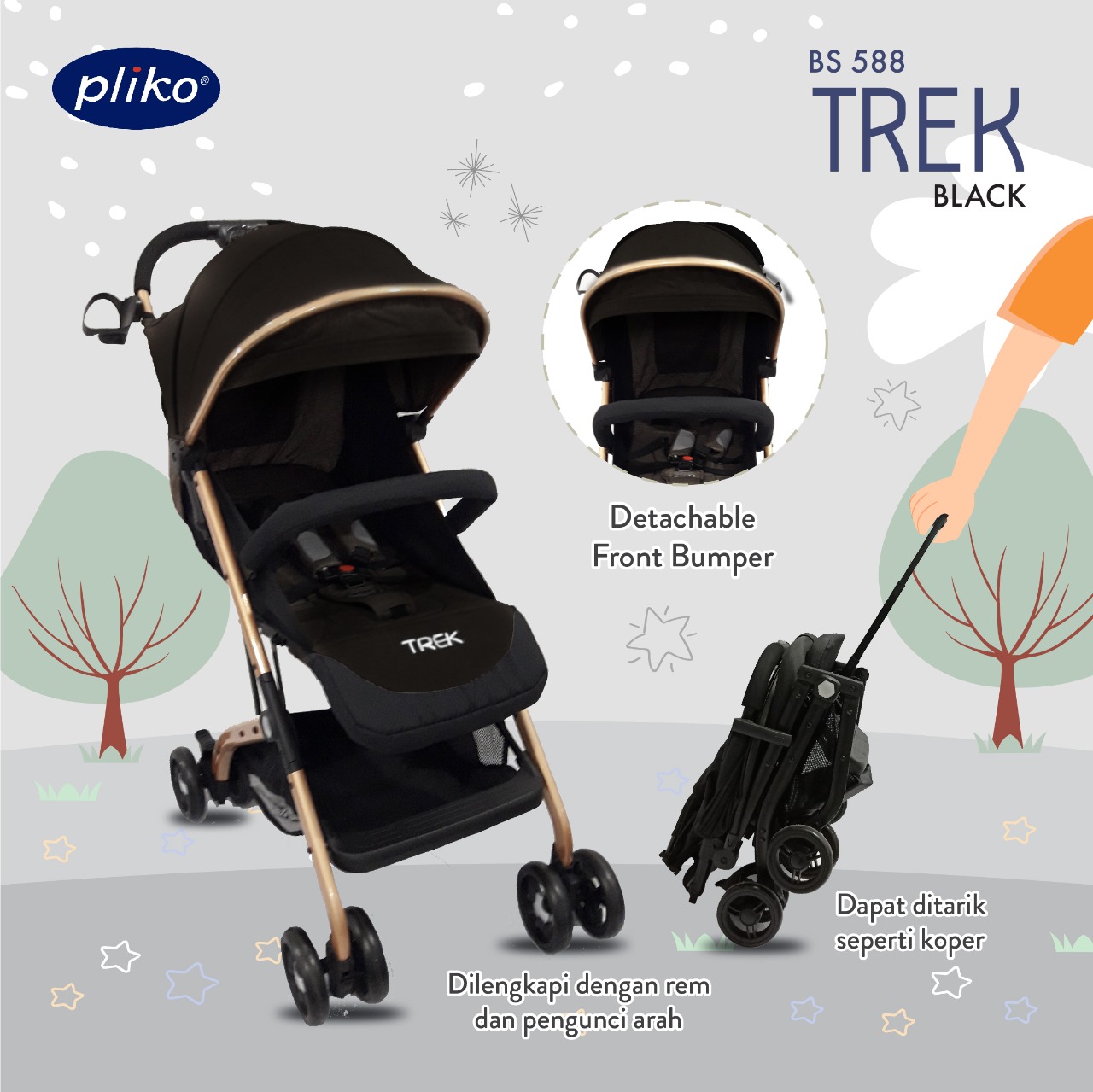 Stroller pliko trek sales