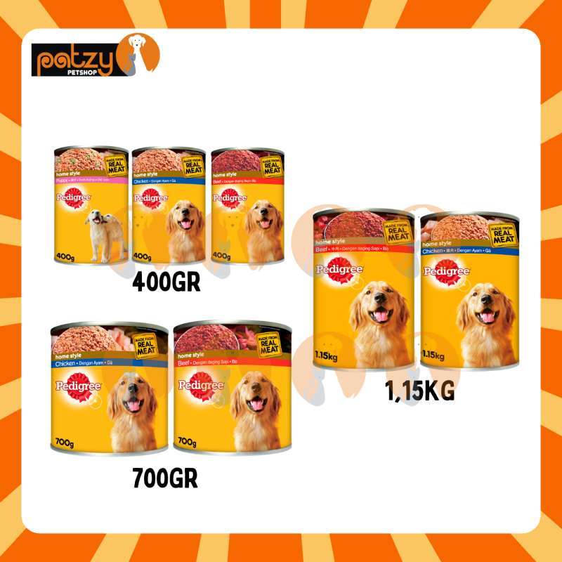 Jual Pedigree Kaleng Makanan Basah Anjing 400gr 700gr 1,15kg Di