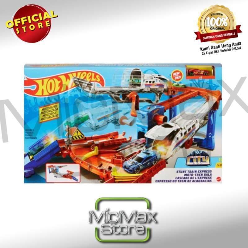Promo Hot Wheels Hotwheels City Track Stunt Train Express Playset