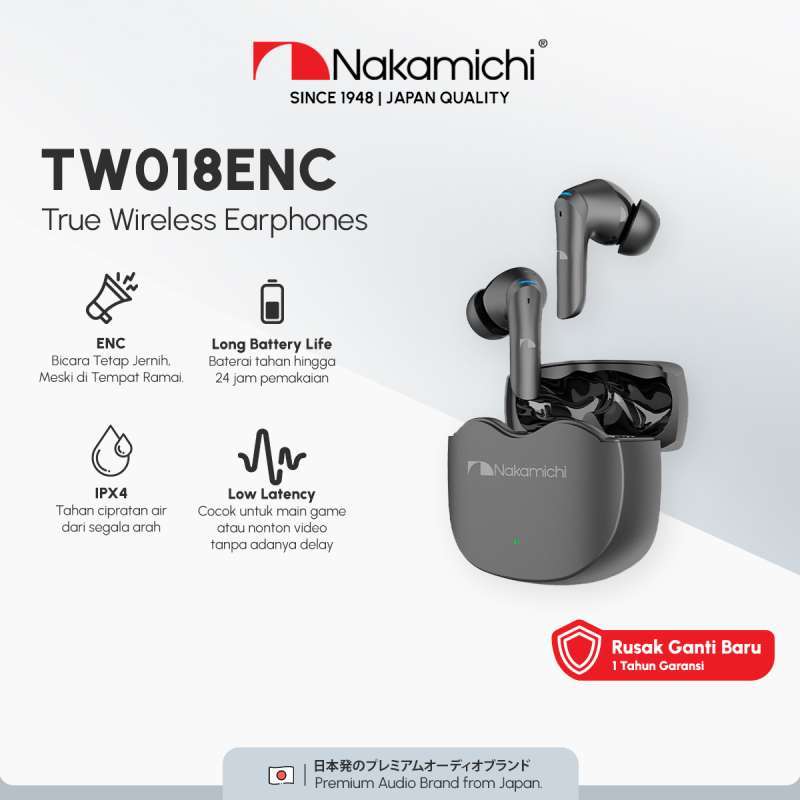 Bluetooth Earbuds High Quality Bass Earphones Nakamichi TW018 ENC