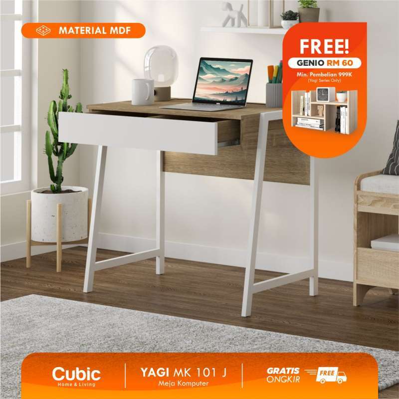 Promo Cubic Meja Kerja Rumah / Meja Komputer Industrial Minimalis