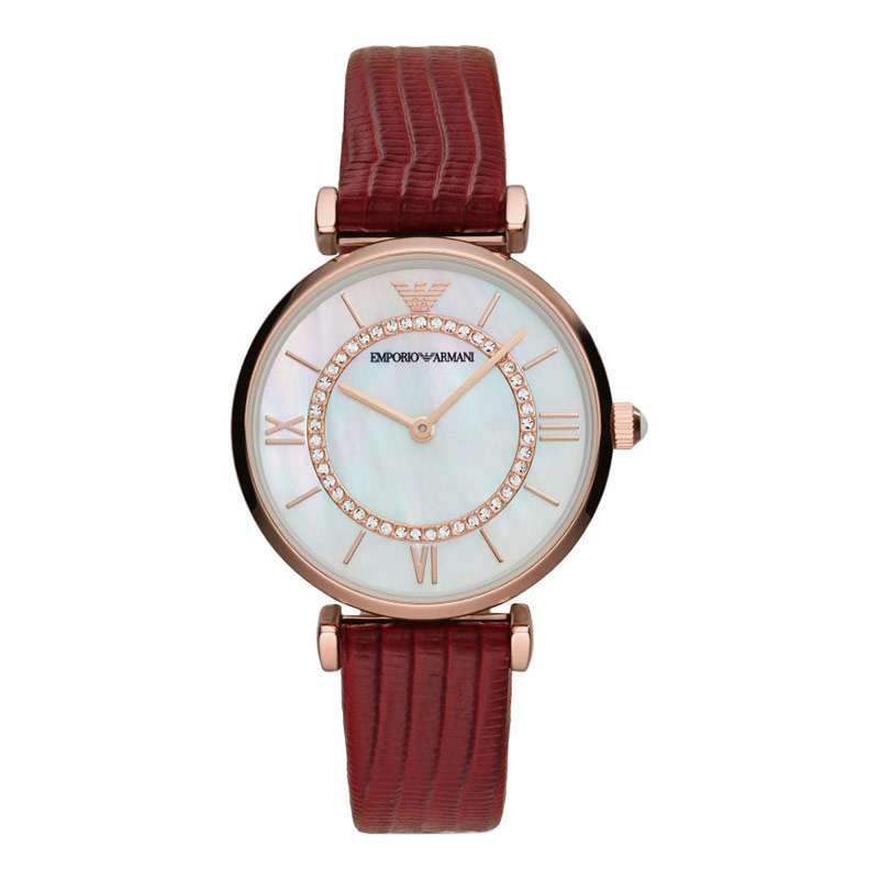 Emporio Armani Watches Women Leather Strap Jam Tangan