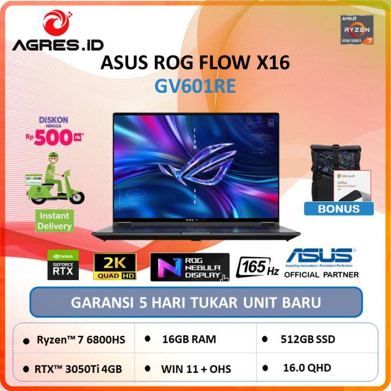 Jual Asus Rog Flow X16 Gv601re - Ryzen 7 6800hs 16gb 512ssd Rtx3050ti ...