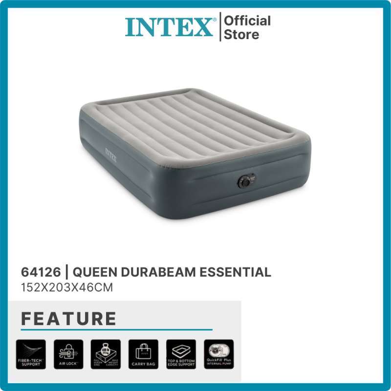Promo Intex Kasur Angin Queen Essential Airbed 64126 Diskon 74% Di