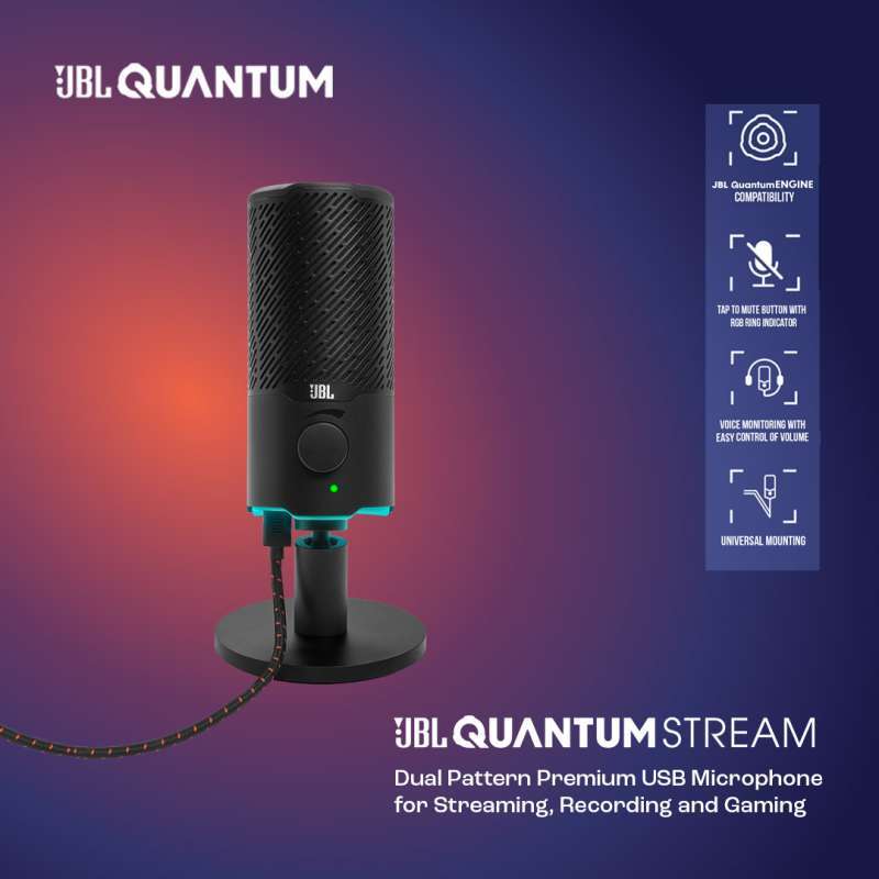 Promo JBL Quantum Stream Dual Pattern Premium USB Microphone for