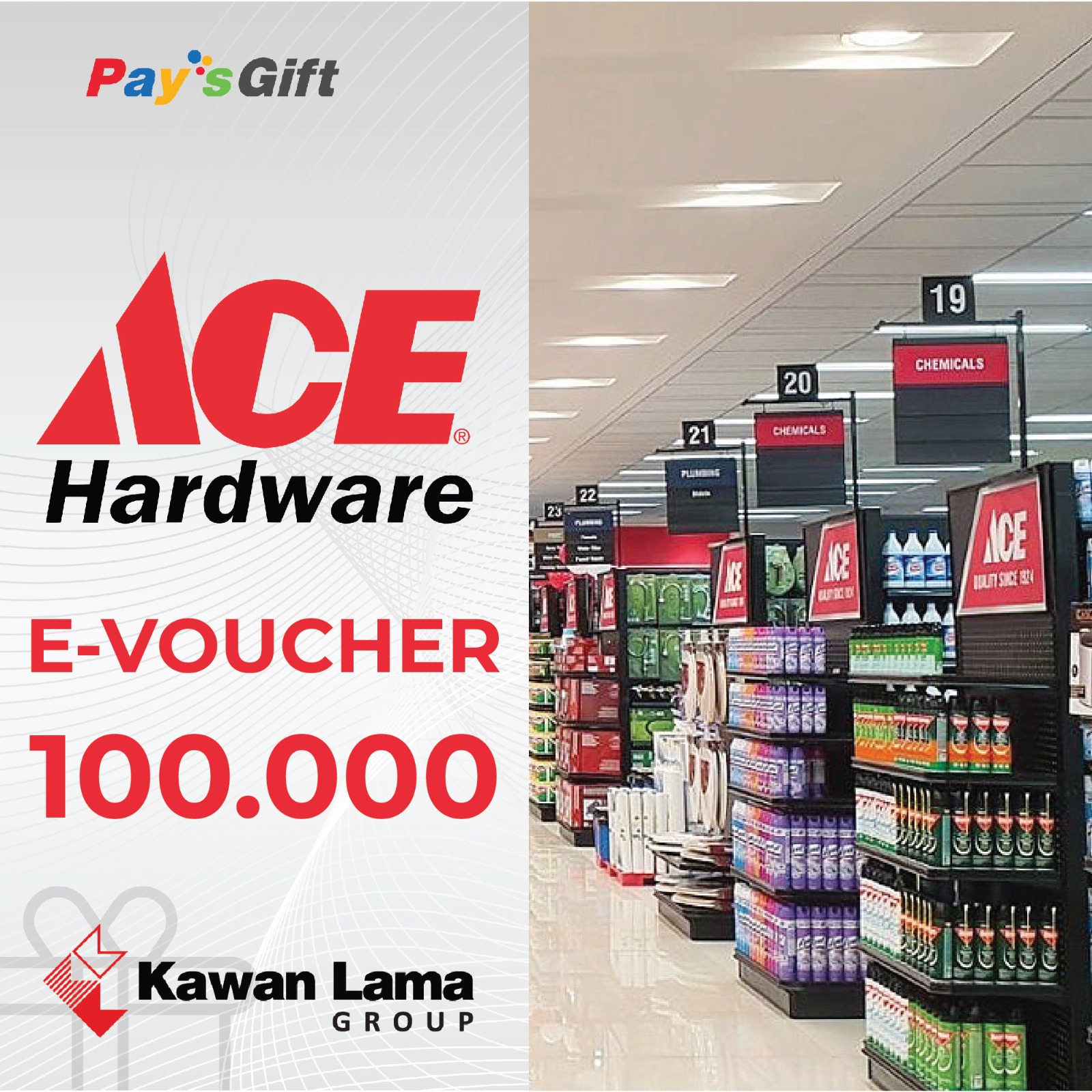 Promo [paysgift] Voucher Digital Ace Hardware Value Rp 100.000 Diskon 3