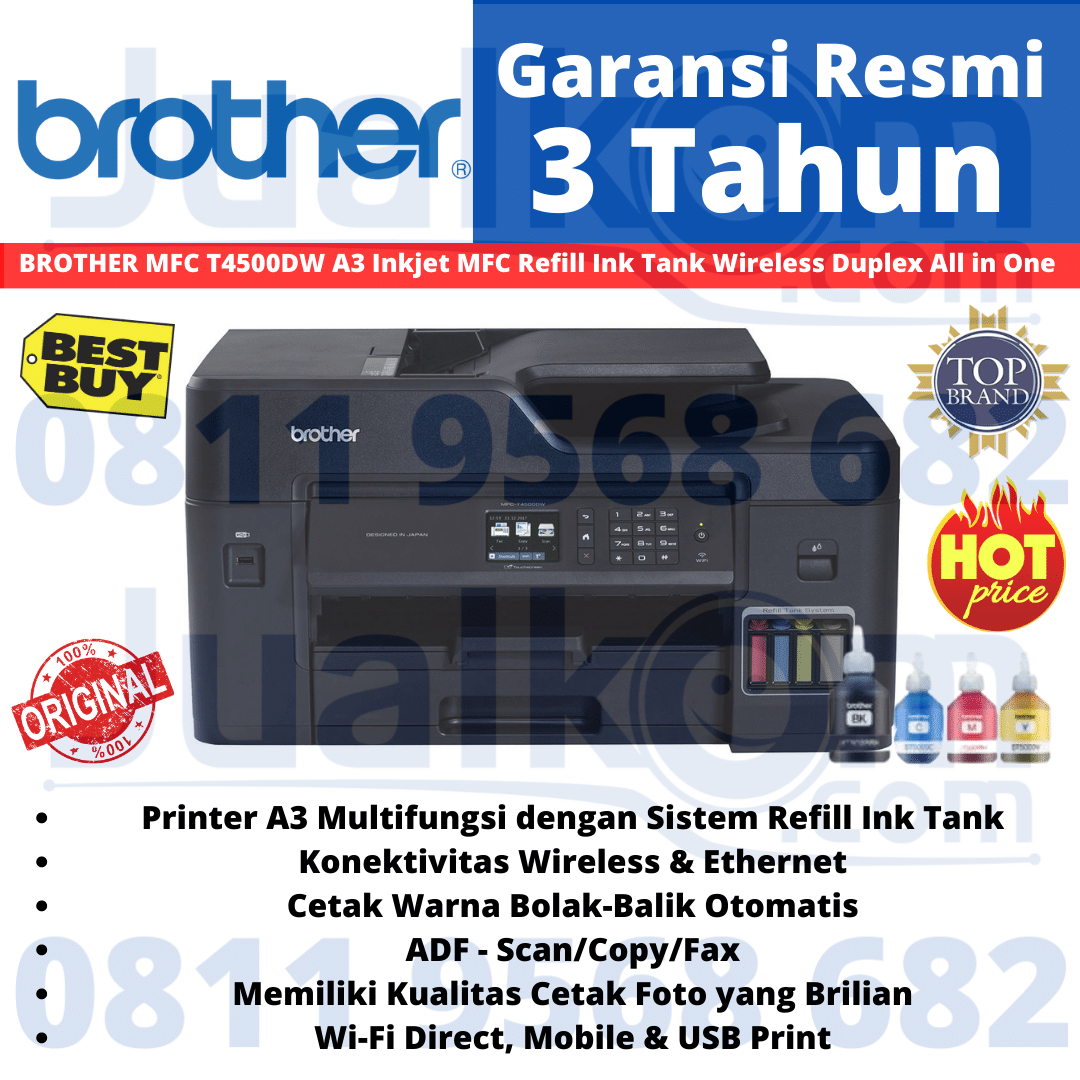 Promo Printer Brother Mfc T4500dw Inkjet Printer A3 Wireless Duplex