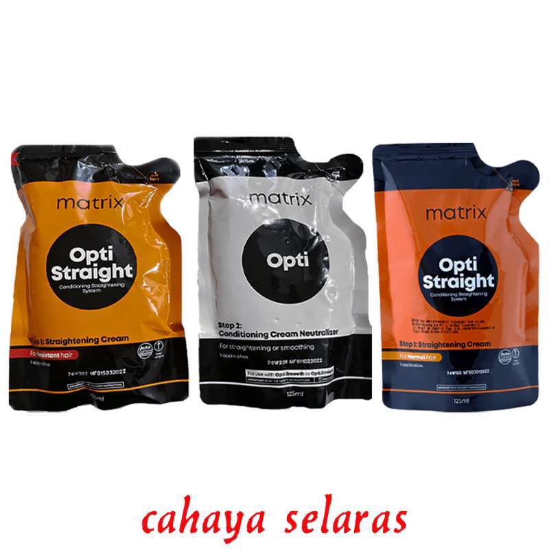 Promo Mini Opti Straight Matrix 2x125ml | Pelurus Rambut 1 Paket Step 1 ...