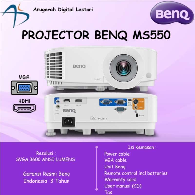 BenQ MS550　プロジェクター 本体 プロジェクター Benq MS550 プロジェクター/MS550/DLP方式/3600lm/SVGA