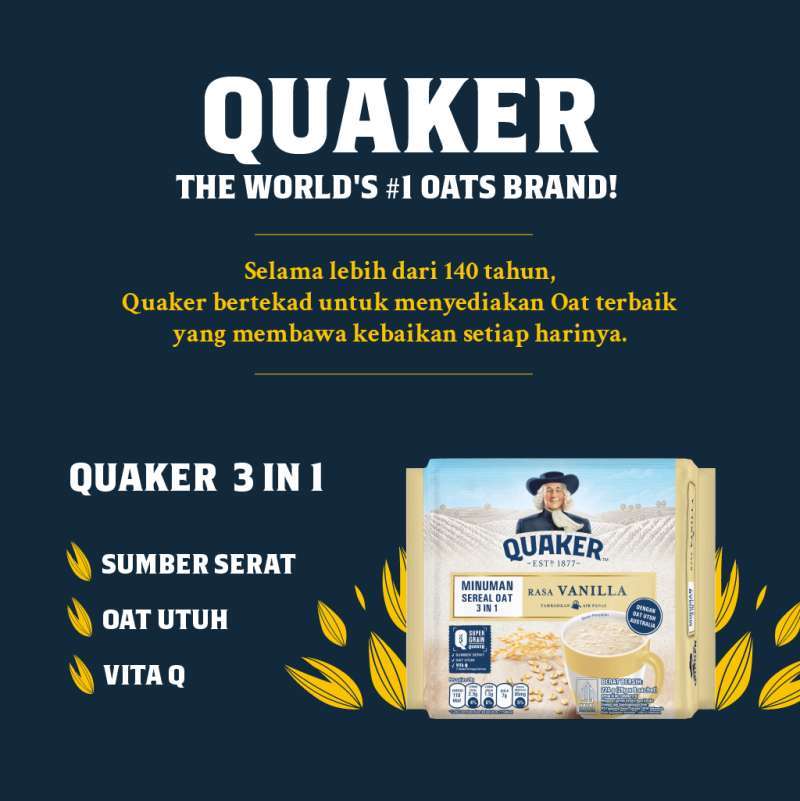 Promo Quaker 3in1 Vanilla [224 G] Diskon 4% Di Seller Quaker Store ...