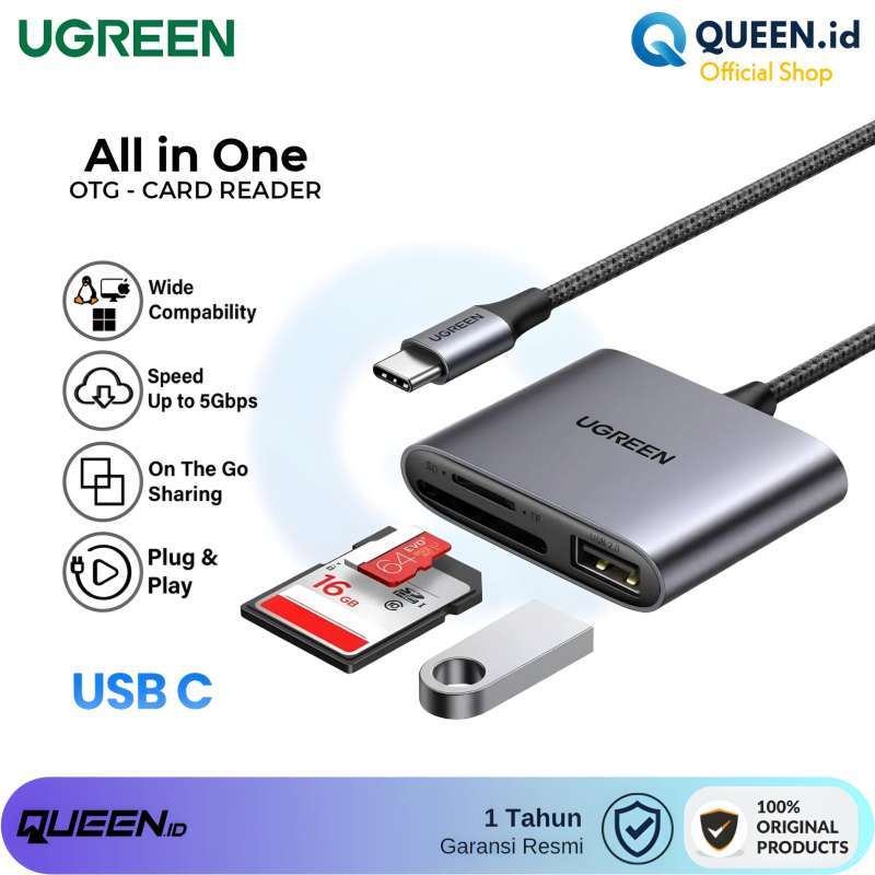 Jual Ugreen Card Reader Otg USB Type C To Sd/tf USB Flashdisk - 80798 ...