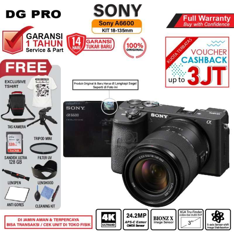 Promo Sony A6600 Kit 18-135mm Alpha 6600 Kit Paket Bonus Garansi