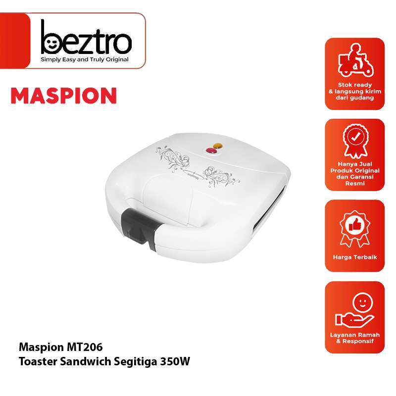 Jual Maspion Mt206 Sandwich Toaster Pemanggang Roti 350 Watt Di