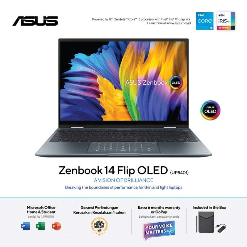 Kifutott - Asus Zenbook 14 Flip OLED UP5401 (UP5401ZA-KN041W) Fenyőszürke Laptop