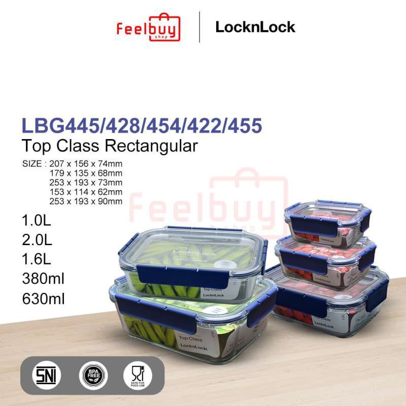Promo LocknLock Top Class Oven Glass Kedap Air dan Udara Rectangular