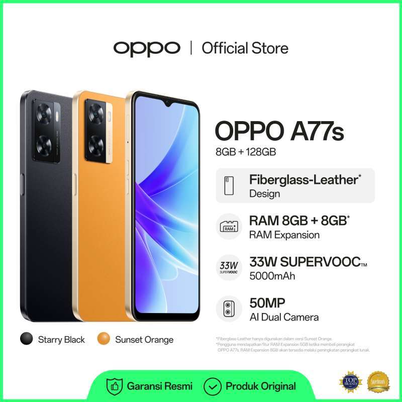 Promo Oppo Smartphone A77s 8gb/128gb (garansi Resmi) Diskon 20 Di