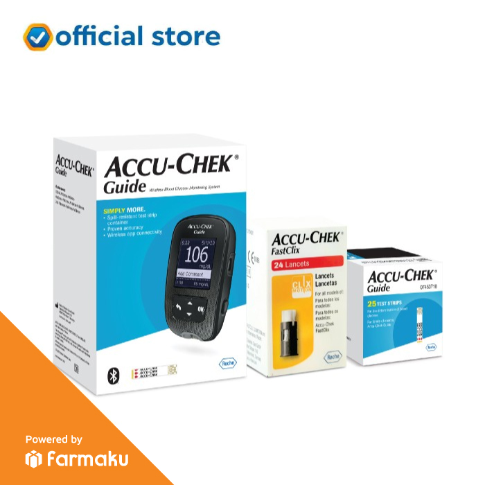 Promo Accuchek Guide Paket Cek Tes Gula Darah (alat, Strip, Pen
