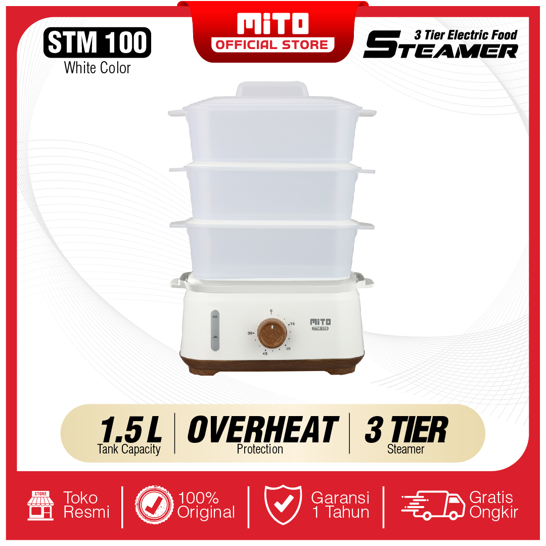 Promo MITO Steamer Electric Food STM100 3 Tier Diskon 24% di Seller ...