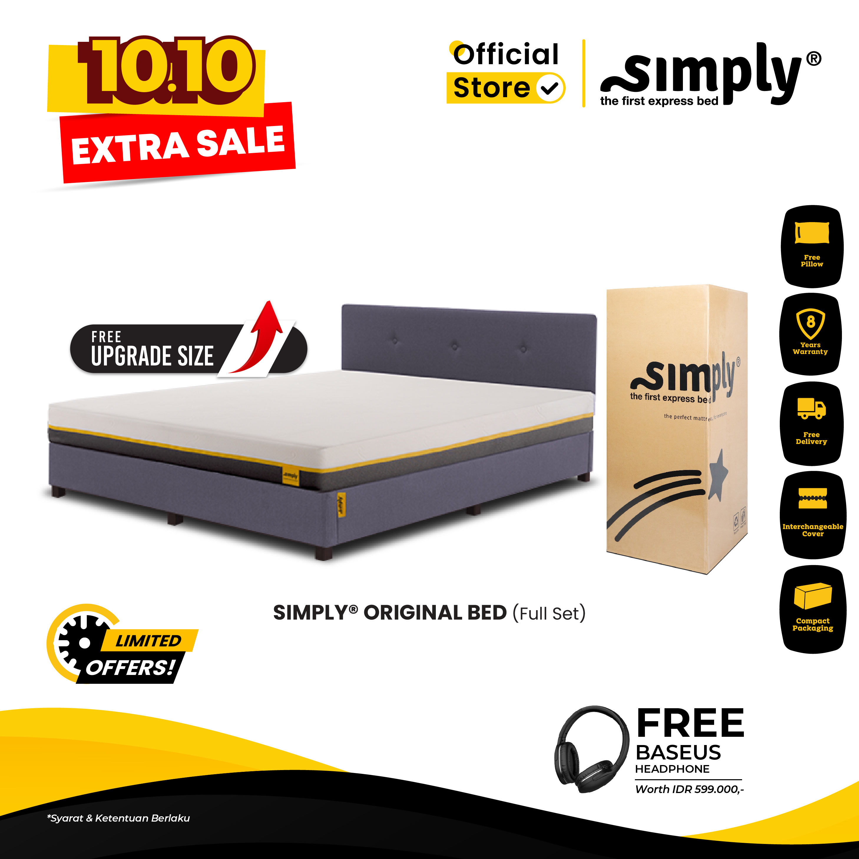 Promo Simply Original Bed Kasur [Fullset] EXCLUSIVE CAMPAIGN Diskon