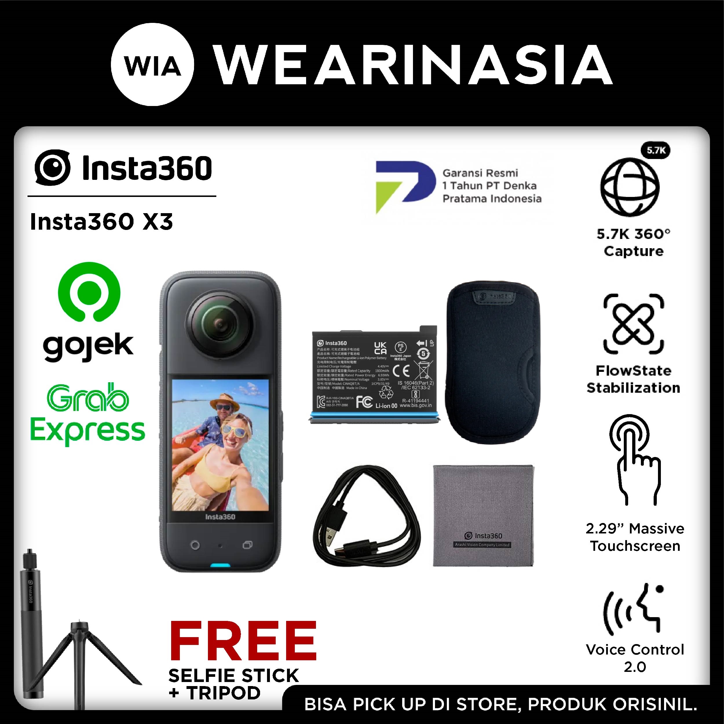 Jual Insta360 One X3 Action Camera Garansi Resmi Original Di Seller