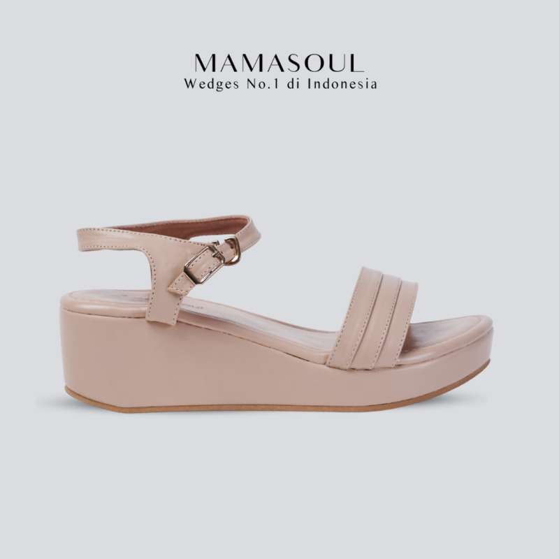 Jual Mamasoul Thea Sepatu Sandal Wedges Wanita Tali Tinggi 5cm