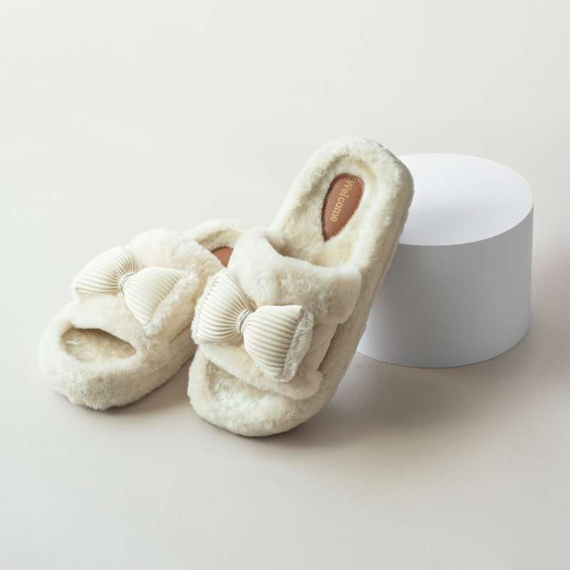 TOMOMI Ribon Slippers Sandal Bulu Pita Slip On