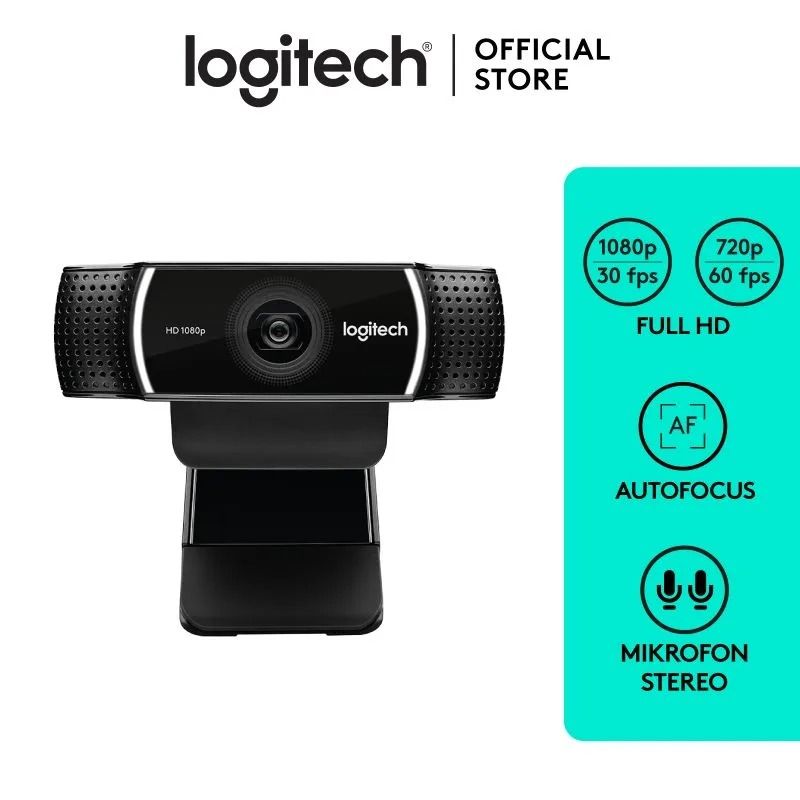 Promo Logitech C922 Pro Stream cam With Tripod Black Diskon 33 Di