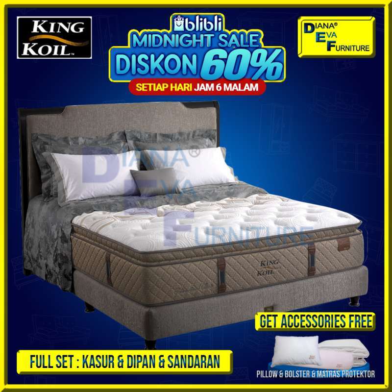 Promo King Koil International Classic Kasur Springbed (Free Bed Set