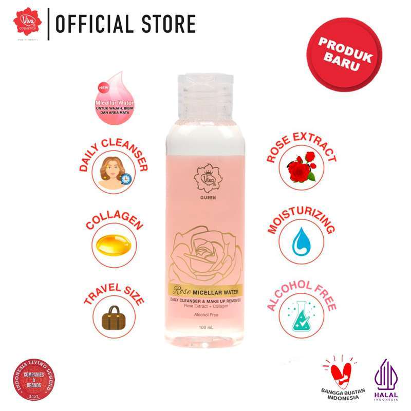Promo Viva Queen Rose Micellar Water Daily Cleanser & Make Up Remover