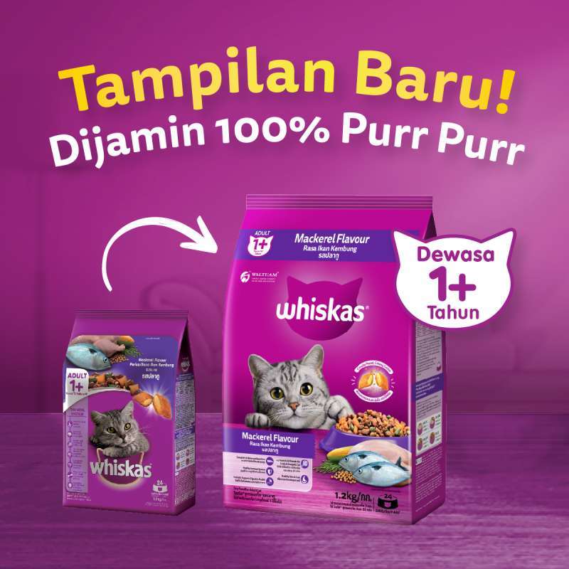 Whiskas Mackarel 1,2kg Makanan Kering Kucing