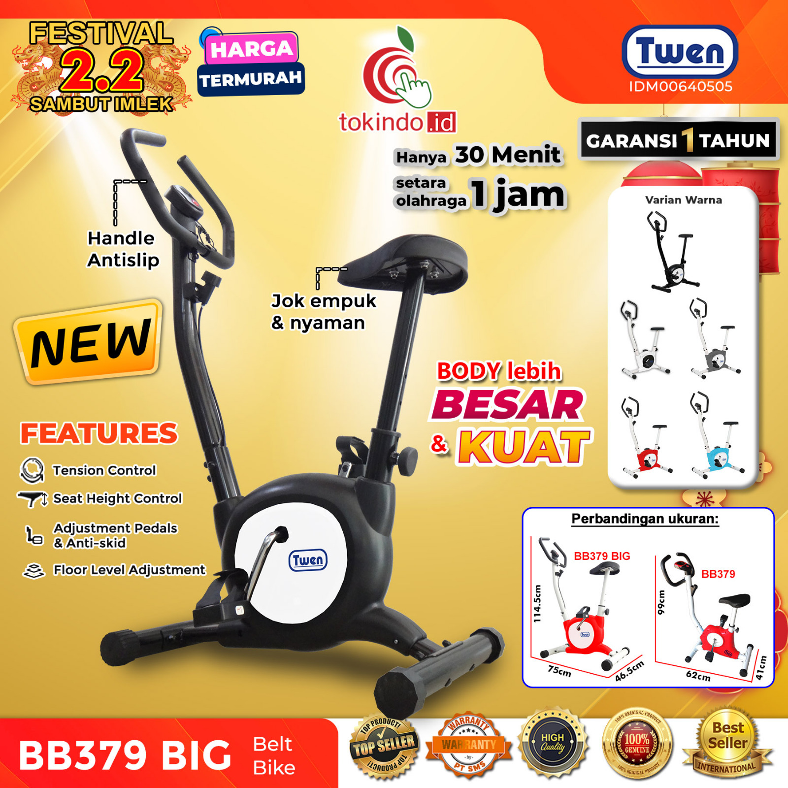 Jual Sepeda Statis Twen BB379 Big Exercise Bike Excercise Bike